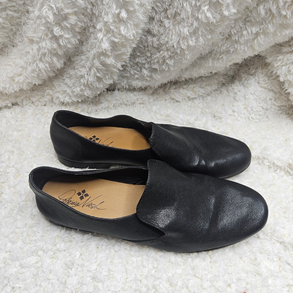 Patricia Nash Black Leather Loafers Flats sz 10